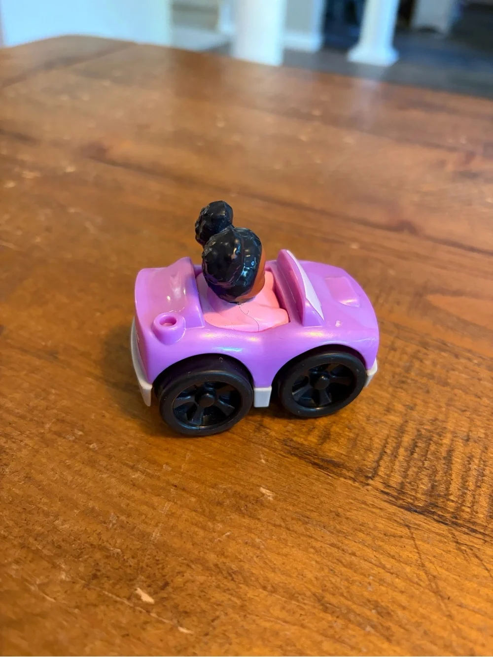 Fisher Price Little People Tessa purple car wheelie as is